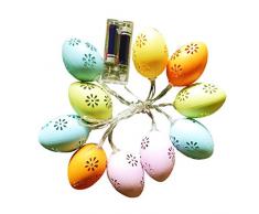 Shenruifa 2021 Decorazioni pasquali, 1,5 metri 10 LED di Pasqua uovo di stringa luci a batteria per festa di Pasqua decorazione per la casa