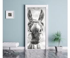 effetto carbone Asino divertente come Murale, Formato: 200x90cm, telaio della porta, adesivi porta, porta decorazione, autoadesivi del portello