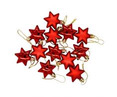 STOBOK 24 Pezzi Palle di Natale Ornamenti Albero di Natale Infrangibile Palle Appese Palline a Forma di Stella per Albero di Natale Decorazioni per Feste Rosse