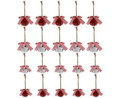 DXiongW 20 Pezzi Campana di Natale 4cm 3cm Campana Decori Natale Campanelle Albero di Natale Campanelle Natalizia Mini Campana Metallica Campane di Metallo Decorative per LAlbero di Natale