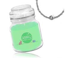 tumundo Candela Profumata Gioielli Collana Pasqua Orecchini Bottone Orecchini con Strass Glitter Candela Regalo di Moda, Gioiello:Collana + Pendente