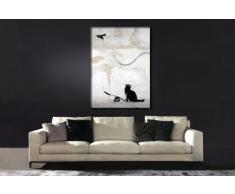'Stampa su tela "Banksy" Graffiti – Immagine 40 x 30 cm "Cat N Bat. Immagine già montato su telaio. Pop Art pittura arte stampe, quadri, Immagini zur de, 30 x 40 cm