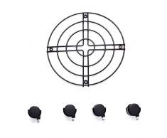 Vaso di Fiori Supporto con Ruote, Morbuy Sottovaso Metallo con Ruote Plant Piante Porta Vaso da Giardino Transporter (25cm,Black)