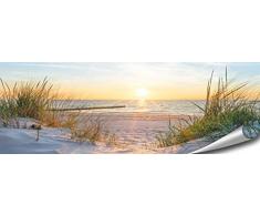 ARTBAY Poster Mare HD XXL - Panorama Foto - 118,8 x 42 cm | Alba sulla Spiaggia | Dune | Poster Natura | qualità Superior