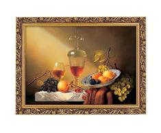 Quadro incorniciato Natura morta I 50x70 cm - stampa fine art in cornice decorata in oro, da appendere alla parete, da appoggiare, quadro retrò - riproduzione in cornice barocca