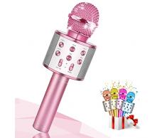 Dislocati Microfono Wireless Regalo Bambina 3-12 Anni Microfono Bluetooth Regali Natale Giocattoli Bambini 3-12 Anni Karaoke per Bambini Giochi Bambini 3 4 5 6 7 8 9 10 11 12 Anni