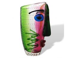 Vaso Viso di Vetro Scultura Murano Stile Antico 30cm