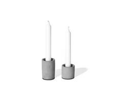 anaan High & Low Portacandele Porta Candele Candelabro in Calcestruzzo Cemento Disegno Decorativo da Tavolo Geometrico Industriale Moderno per Matrimonio (Set di 2, L+S)