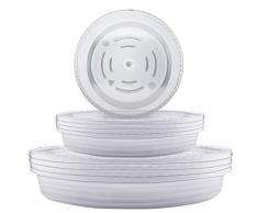 BELLE VOUS Sottovasi Plastica Rotondi (18pz) - Set Sottovaso Rotondo Trasparente Riutilizzabile - Sottovasi da Esterno e Interno - Sottovaso Bonsai, Fiori, Giardini e Orchidee - Varie Dimensioni