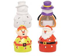 Baker Ross FC257 Portacandele in Ceramica di Natale - Confezione da 3, Portalumini per Bambini da Decorare ed Esporre, Progetto Ideale di Artigianato per Bambini