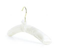 Hangerworld 4 Grucce Imbottite 43cm in Satin Bianco Avorio per Abiti Delicati in Lana Giacche e Cappotti