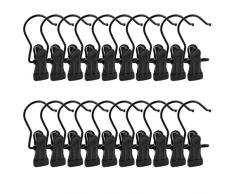 20Pcs Grucce Metallo Ganci con Pinza da Appendere Gruccia Appendiabiti Grucce Appendini Metallo Salvaspazio per Gonne e Pantaloni Ganci Cappelli Ganci Calzini Ganci Scarpe