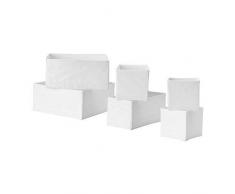 Ikea - Set di 6 scatole "Skubb", da 2 pezzi l'una, in 3 dimensioni diverse, colore: bianco, bianco, 6 pezzi