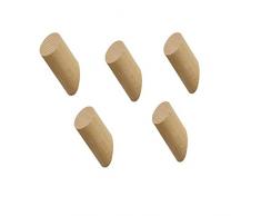 SYXLS 5 Pezzi Appendiabiti in Legno, Appendiabiti da Parete in Rovere Massell, Ganci Decorativi da Parete, Ganci in Legno Massiccio, per Cappotti Appesi, Cappello, Sciarpe, Giacche