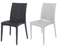 Sedie resina rattan Bistrot colore Bianca