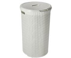 CURVER 203352 - Cesto per Biancheria in Polipropilene Aspetto Vimini, 48 L