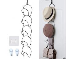 5 Pezzi Muro Porta Cappelli Organizzatore, Porta-Cappelli e Mensole Multifunzionali, Ganci Appendiabiti per Cappelli da Baseball, Hat Storage Rack Cap, per Cravatte, Cappelli, Sciarpe