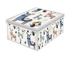 KANGURU Lama Scatola in Cartone per la sistemazione di Vestiti, Lenzuola, Guardaroba e Cambio Stagione, Montaggio Facile e Veloce, Resistente, Misura Grande, 50x39xh24 cm