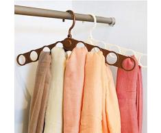 Greatangle Semplice Porta-Sciarpe colorato Anello Pieghevole Porta-scarpiera Appendiabiti in Seta Multiuso Appendiabiti portaoggetti per Abbigliamento, Colore Misto
