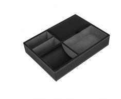 Svuotatasche in Pelle, Accessori Uomo Scrivania Organizer, 5 Scomparti Dresser Portafoglio da Ufficio Storage Vassoio Box per Chiavi, Telefono, Portafoglio, Moneta