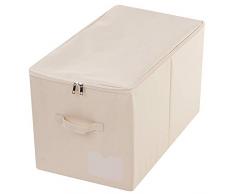 56 (L) X 32 (B) X 33 (H) cm, Mobile grande con coperchio, Scatole pieghevoli per armadio, Borsa per etichette, Beige