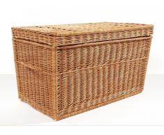 Cesto portabiancheria in rattan intrecciato, diverse versioni disponibili, Vimini, marrone, L80cmxT45cmxH43cm
