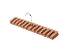 F Fityle Organizzatore Multifunzionale Scaffale Portaoggetti Armadio Portasciarpe Portacravatta Portatile in Legno Appendiabiti per Guardaroba Guardaro, Marrone Chiaro