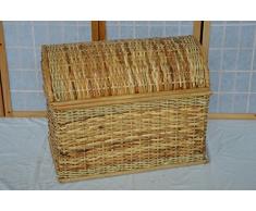 fantasie d oriente CESTO BAULE PORTABIANCHERIA VIMINI RATTAN BANANO CM 60X40X50 H