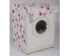 LIOOBO Coprilavatrice Carica Frontale Impermeabile con Cerniera Anti-Spruzzi e Anti Sunlight 56 * 60 * 82cm (Fiori Rosso)