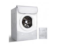 Copertura Lavatrice per Esterno - HAUSPROFI Coprilavatrice di Spessore Migliore per Lavatrici e Asciugatrice - Coperchio Lavatrice Impermeabile con Protezione Solare Argentati - 60 * 64 * 85 CM