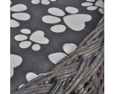 vidaXL Casetta/letto/graffi cuccia per cane gatto gatti gioco in vimini cuscini