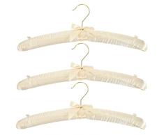 COSMEVIVI 3Pcs Gancio Antiscivolo Gancio Di Nozze Grucce Per Pantaloni Per Bambini Bottoni Della Camicia Grucce Per Macchie Di Seta Grucce Imbottite Grucce Di Tela Grucce Di Ferro Beige