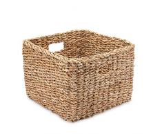 CESTINO PER ARMADIO / CESTINO PER SCAFFALATURE / CESTINO INTRECCIATO QUADRATO - ZOSTERA AL NATURALE - FAIR TRADE
