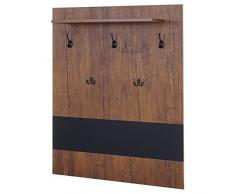 Appendiabiti Guardaroba cappelliera HWC-A27 Metallo Legno MDF Rovere