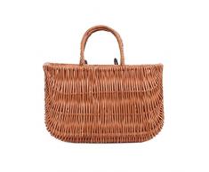 e-wicker24 Cestino da Bicicletta per Una Bicicletta, RetroÂ âÂ Cestino da Bicicletta Vintage Stile, Bicicletta Cesto in Vimini per Manubrio, WEIDE Transporter per Una Bicicletta