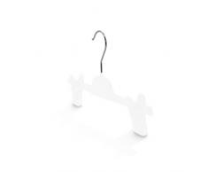 Kiroplast 15 Grucce per Pantaloni Pinza Stampelle Salvaspazio Appendini Plastica Pinze Clip Gonne Appendini Gonne Grucce 36cm (Bianco Lucido Gancio Argento)