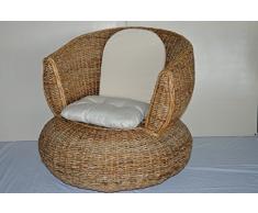 fantasie d oriente Poltrona Relax Rattan BANANO Arredamento Giardino Poltrona per Esterno Vimini