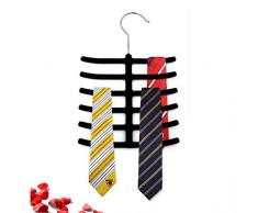 takestop® GRUCCIA PORTACRAVATTA Set 5 Pezzi Spina Pesce Sun_5699 Velluto GRUCCE APPENDI PORTACRAVATTE Cravatta Sciarpe Colore Casuale