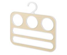 InterDesign Remy Organizzatore Portasciarpe da Armadio, Senza Intoppi, per Sciarpe, Cinture, Scialli, Pashmine, Accessori - 5 Anelli, Bianco/Oro