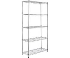 AmazonBasics - Scaffalatura a 5 ripiani, Cromato