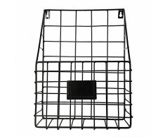 YZQ Stile Nordico Creativo Griglia In Ferro Battuto Portariviste Cremagliera Soggiorno Decorazioni Murali Decorazioni,nero,26.5 * 35.5 cen