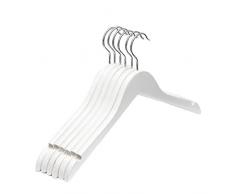 Appendiabiti Bianco da 10 Pezzi Appendini in Legno massello Appendini per Maglioni Appendini in Legno a Spalla Extra Larga per Gonna Cappotto Pesante