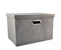 BERARDI – Kit 2 Scatole Per Armadio In Cartone Con Coperchio, Organizer Per Vestiti E Biancheria, 34x50x25 Cm, Colore Tortora
