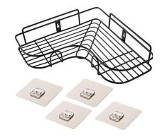 ZJN-JN Ripiani Muro Frame Corner Bagno Punch Libero Frame Corner Doccia mensola in Ferro battuto Shampoo Bagagli Supporto della cremagliera con 4 Ventosa Sticker Appendini Bagno