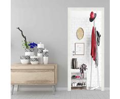 Adesivi Per Porte 3D, Appendiabiti Semplice Bianco 90X200 Cm Carta Parati Porte Autoadesivo Camera Da Letto Bagno Stanza Dei Bambini Vinile Removibile Murale Porta Adesivi Murali Casa Deco