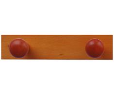 Home System R21474 Portabiti Appendiabiti in Legno a 2 Posizioni, Ciliegio