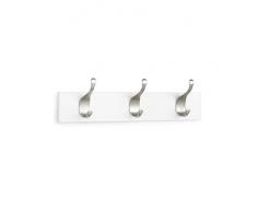 AmazonBasics - Legno Appendiabiti da parete, 3 ganci moderni 34 cm, Bianco, Confezione da 2
