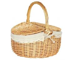 INOOMP Cestino Picnic AllAperto Cesto Intrecciato Con Coperchio Cesto Per Frutta Cestini Di Vimini Con Coperchi Cesto Intrecciato Naturale Cesto Picnic In Vimini Cesto Di Vimini