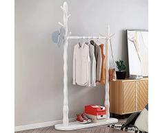 Appendiabiti Attaccapanni Portabiti Appendino Stand Rack Stand Stand Solid Pino Pino Pino Pino Stand, Aggiornamento Versione 3 In 1 Cappotto, Con 1 Binario Di Vestiti E (Size:100CMx178CM,Color:bianco)