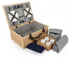 Greenfield Collection - Cestino da Picnic in Vimini, Colore: Marrone